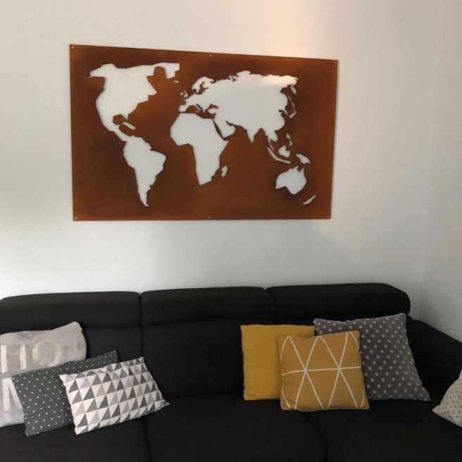 Carte du monde métallique Carte du monde métallique