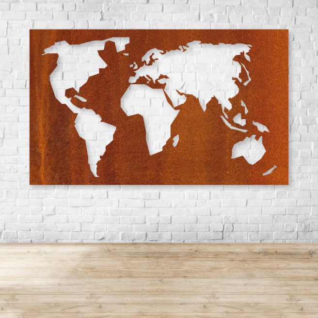 Carte du monde métallique Carte du monde métallique