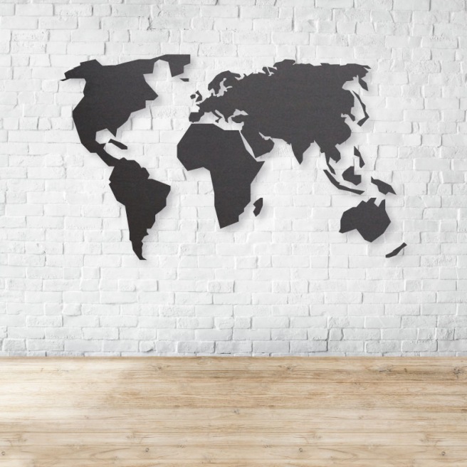 Carte du monde métallique Carte du monde métallique