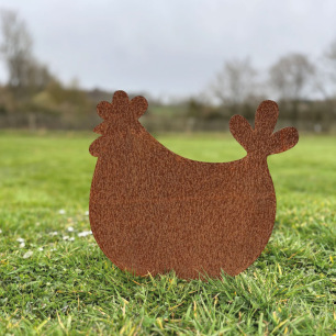 Poule en Corten
